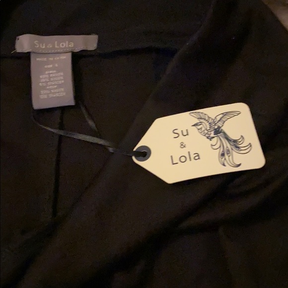 NWT Su&Lola size Large high rise black leggings - Picture 5 of 5